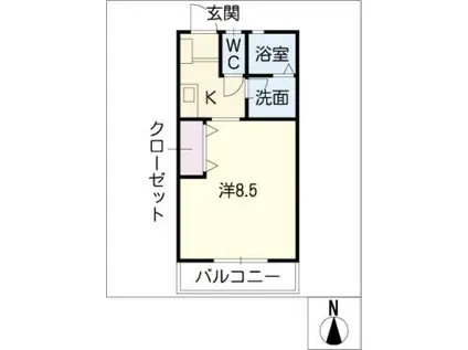 サンシャイン東陽(1K/2階)の間取り写真