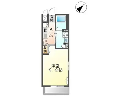 アリエッタ U(1K/1階)の間取り写真