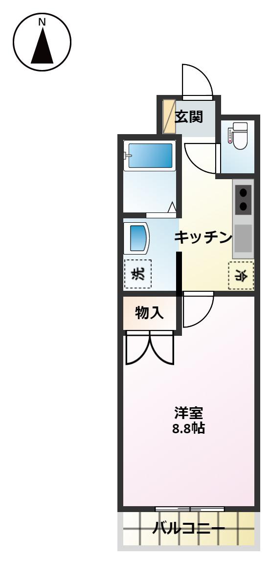 アヴェニール(1K/3階)の間取り写真