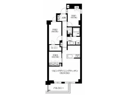 オープンレジデンシア高輪プレイス(3LDK/6階)の間取り写真