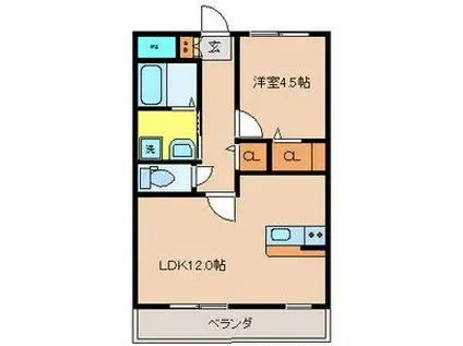 ルヴェスト(1LDK/3階)の間取り写真