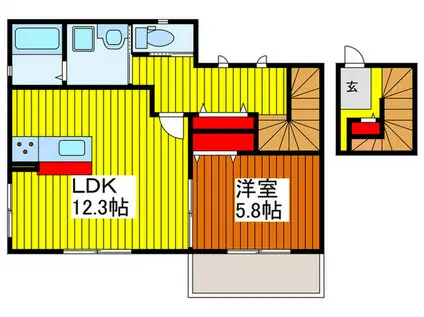 ル・トレゾール(1LDK/2階)の間取り写真