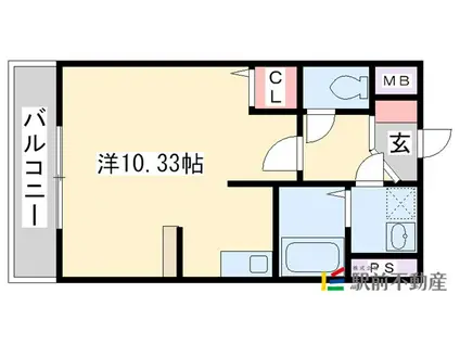 クレアーレ大野城(ワンルーム/7階)の間取り写真