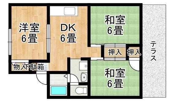 セジュール藤田(3DK/1階)の間取り写真