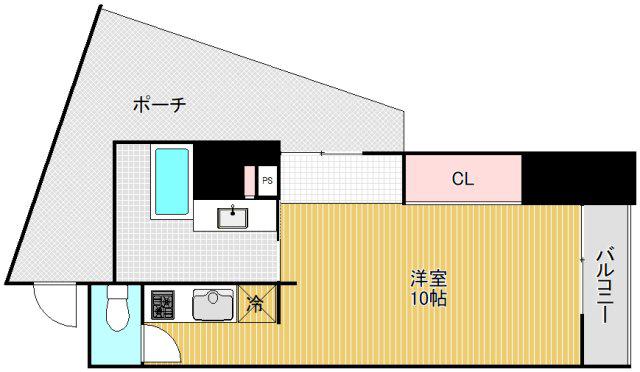 コートブランシェAP(ワンルーム/6階)の間取り写真
