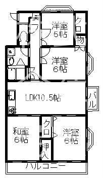 ペルル久留米西町(4LDK/8階)の間取り写真