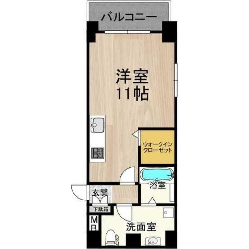 M.HILLS西本町(ワンルーム/2階)の間取り写真