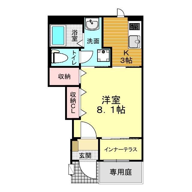 GLEE VILLAGE(1K/1階)の間取り写真