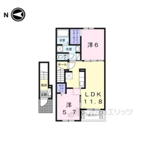 ディア ステージ2(2LDK/2階)の間取り写真