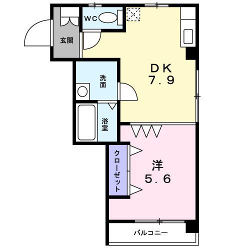 Nサンパレス(1DK/1階)の間取り写真
