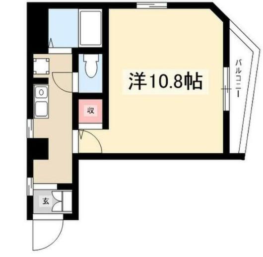 クレセール花の木(ワンルーム/2階)の間取り写真