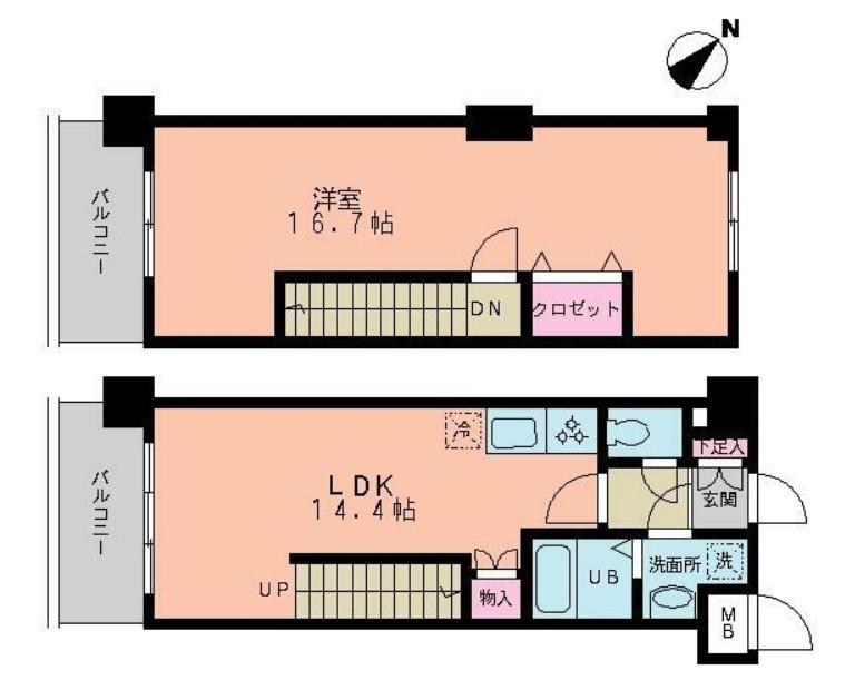 ルーチェ茗荷谷(1LDK/5階)の間取り写真