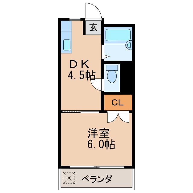 ナゴヤビル(1DK/4階)の間取り写真