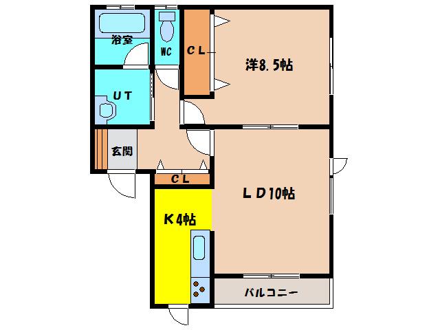 インペリアルロッジ弐番館(1LDK/2階)の間取り写真