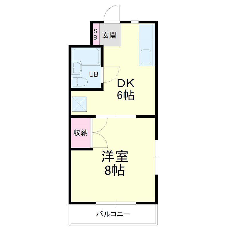 マンション昴A(1DK/3階)の間取り写真