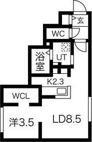 エアフォルク学園前(1LDK/1階)の間取り写真