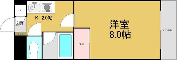 パークサイドいちかわ(1K/4階)の間取り写真