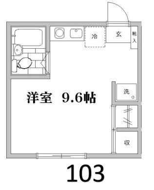 テラス1063(ワンルーム/1階)の間取り写真