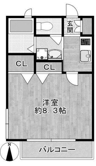 グリーンハイツ武蔵境(1K/2階)の間取り写真