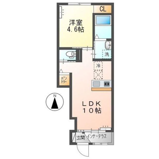 サンフィット(1LDK/1階)の間取り写真