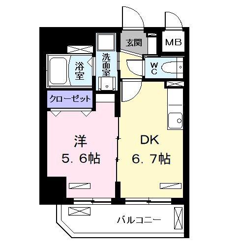 ラフレシール クワトロ(1DK/8階)の間取り写真
