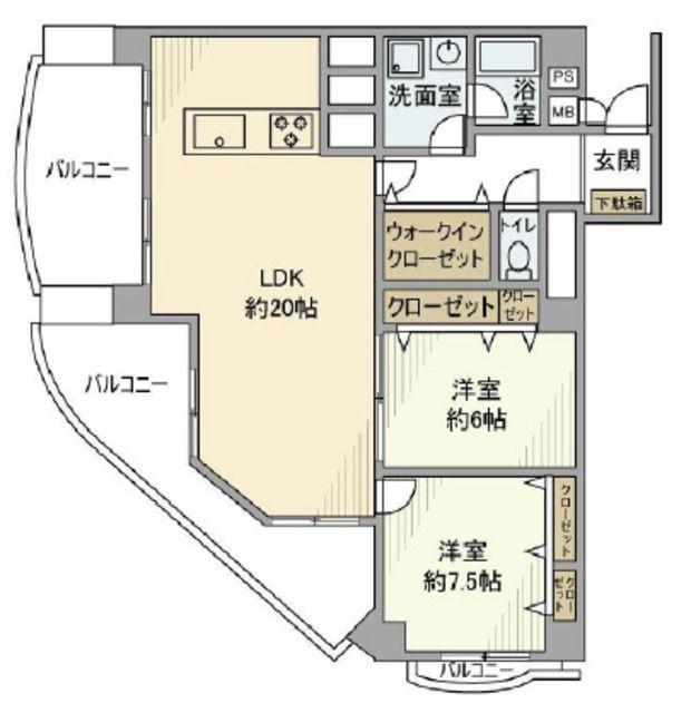 イトーピア吉祥寺マンション(2LDK/8階)の間取り写真