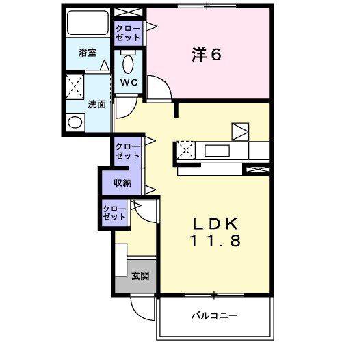 エトワール(1LDK/1階)の間取り写真