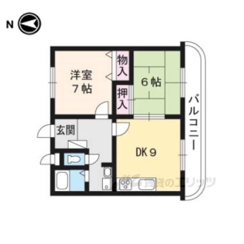 スラージュマンⅠ(2DK/1階)の間取り写真