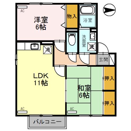 ファミールAKI(2LDK/2階)の間取り写真
