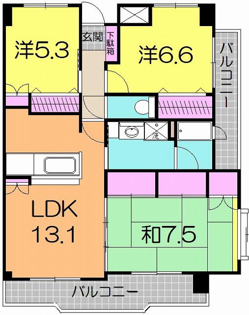 フォーレストンII(3LDK/5階)の間取り写真