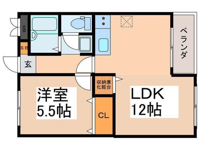 サニ-ハウス立石(1LDK/3階)の間取り写真