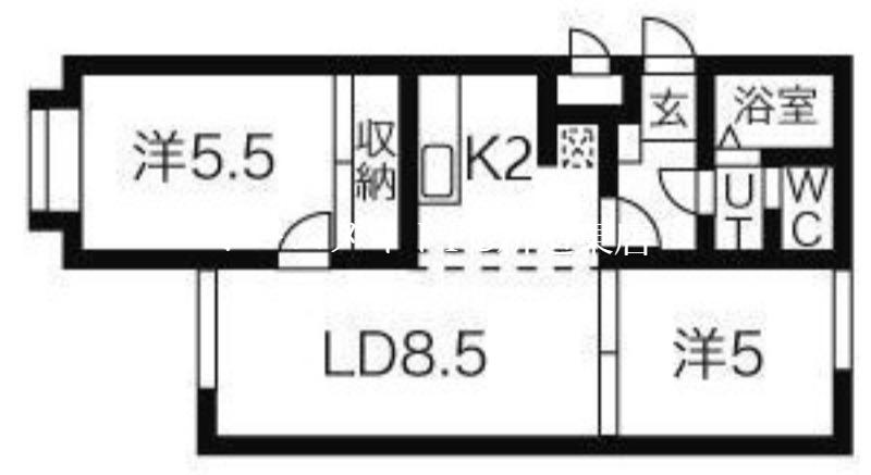 αNEXT札幌第1(2LDK/4階)の間取り写真