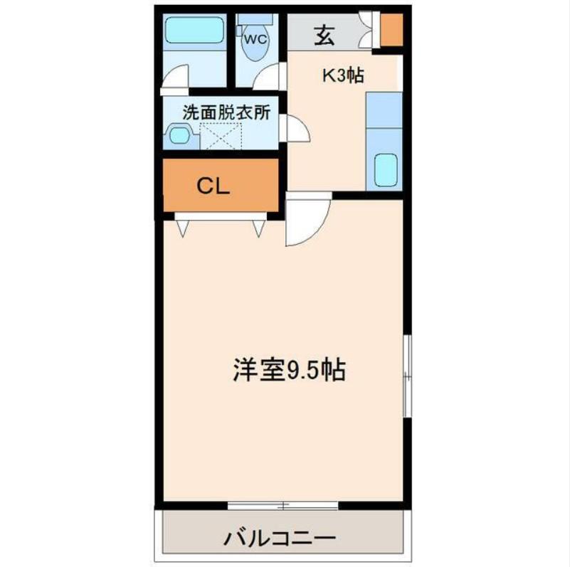 コーポポエム(1K/1階)の間取り写真
