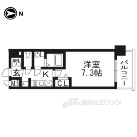 プレサンスTHE KYOTO流雅(1K/4階)の間取り写真