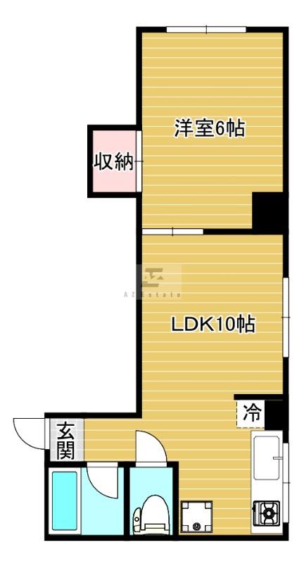 セジュール敷津(1LDK/4階)の間取り写真