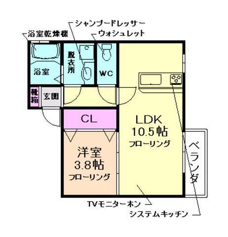 リンデンバウム(1LDK/1階)の間取り写真