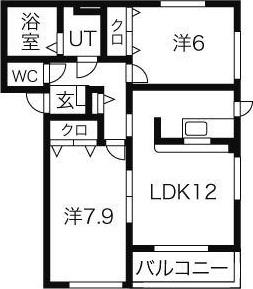 SAGE(2LDK/2階)の間取り写真