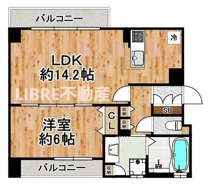 NEXUS SANGENYA(1LDK/5階)の間取り写真