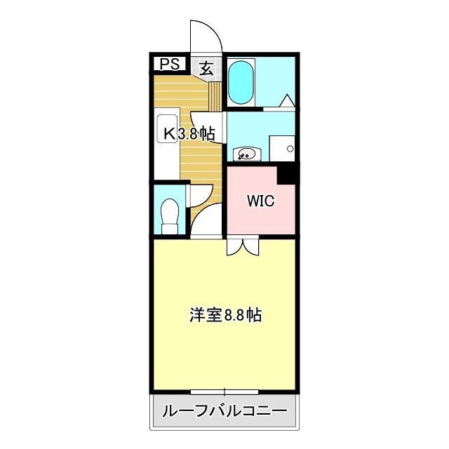 リーフガーデン(1K/1階)の間取り写真