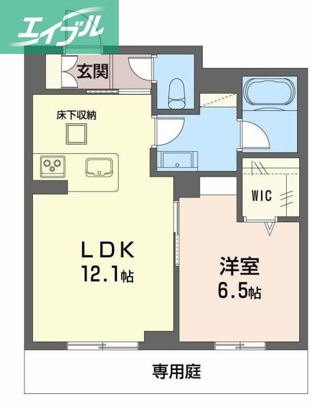 ノルディア野田(1LDK/1階)の間取り写真