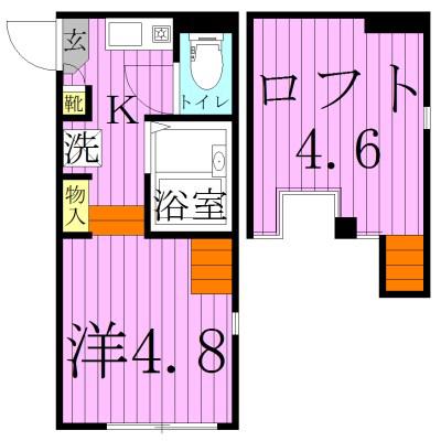 ハーモニーテラス 五反野(ワンルーム/1階)の間取り写真