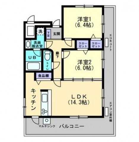 BRAIM OMOTESANDOII(2LDK/1階)の間取り写真