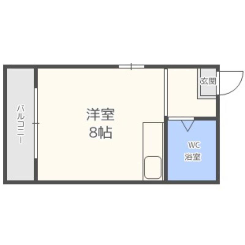 パルム須崎(ワンルーム/2階)の間取り写真