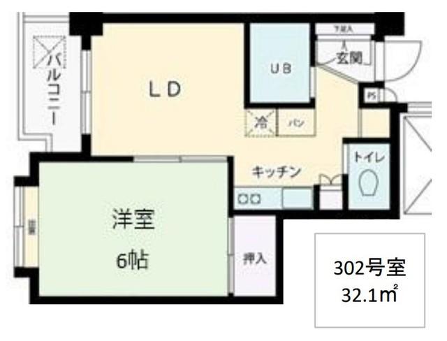 ホワイトメゾン南与野(1LDK/3階)の間取り写真