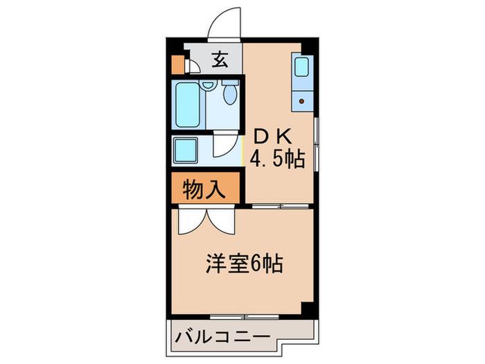 SANFABIAN(1DK/4階)の間取り写真