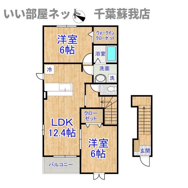 タワーサイド(2LDK/2階)の間取り写真