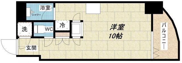 創空 KYUTARO(ワンルーム/6階)の間取り写真