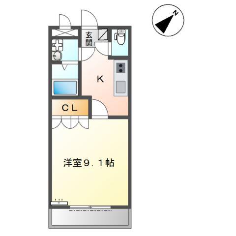 マサケンハイツ(1K/1階)の間取り写真