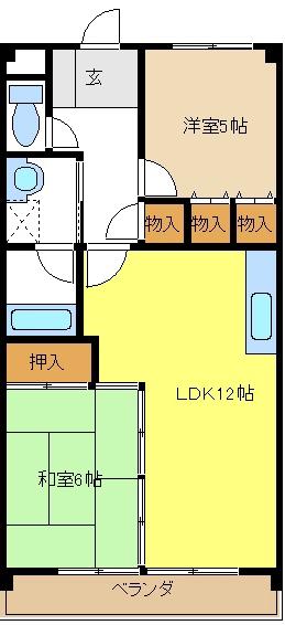 コットンハウス平針(2LDK/2階)の間取り写真