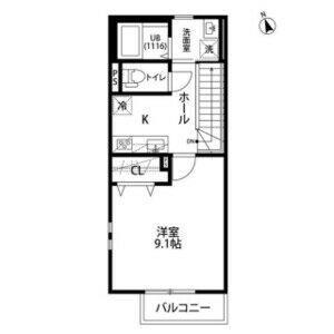 アムール SV(1K/2階)の間取り写真